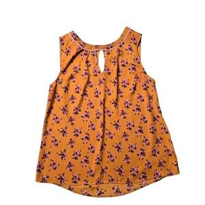 Modcloth Sleeveless Floral Blouse Size: L